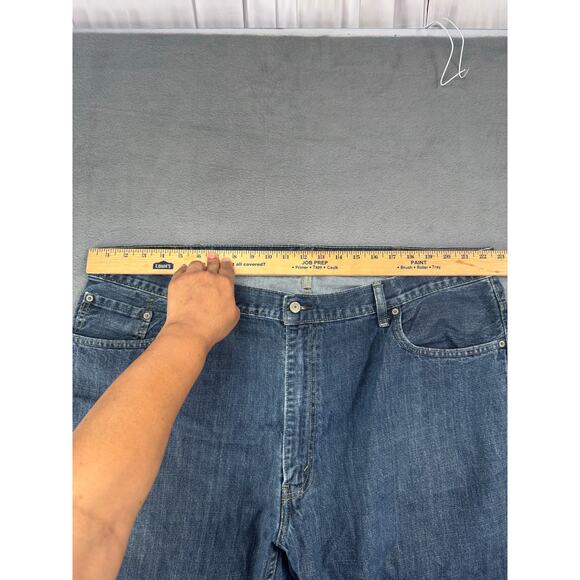 Levis 559 Denim Jeans Mens 44X30 Straight Leg Medium‎ Wash Pockets Navy Blue - Picture 6 of 7